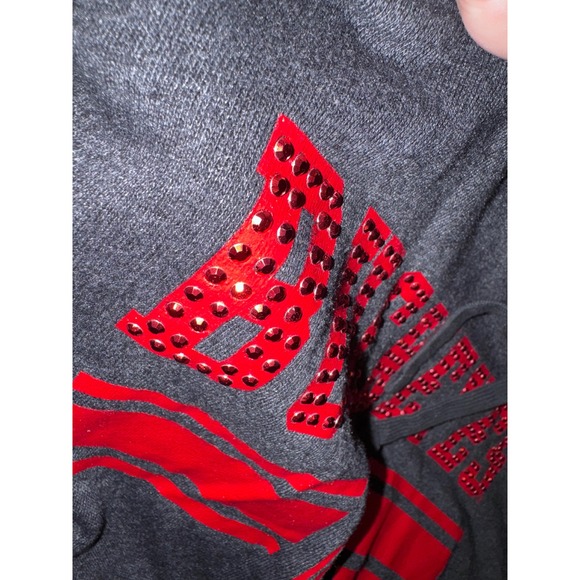 Victoria's Secret PINK Ohio State Buckeyes Hoodie Sequin Red Gray S P - Picture 5 of 5